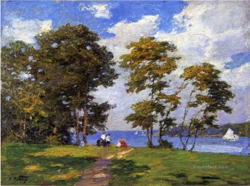 海岸沿いの風景 別名ピクニック風景ビーチ エドワード・ヘンリー・ポットハスト Oil Paintings